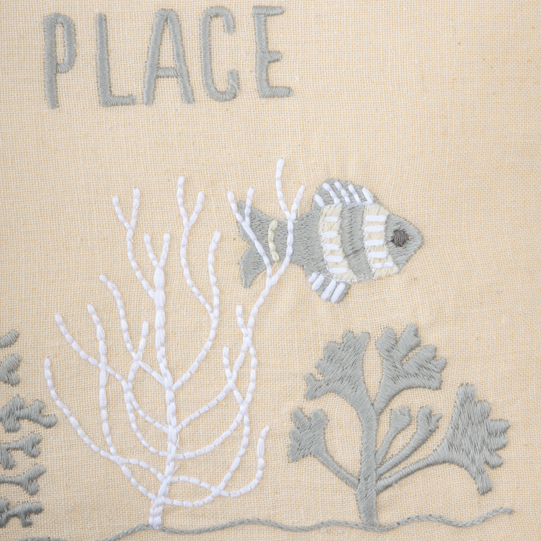 The Beach Is My Happy Place Embroidered Pillow Primitives By Kathy