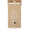 A Bird With A French Fry Kitchen Towel - Cotton, Linen