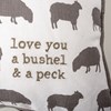 Love You A Bushel & A Peck Pillow - Cotton, Linen, Zipper