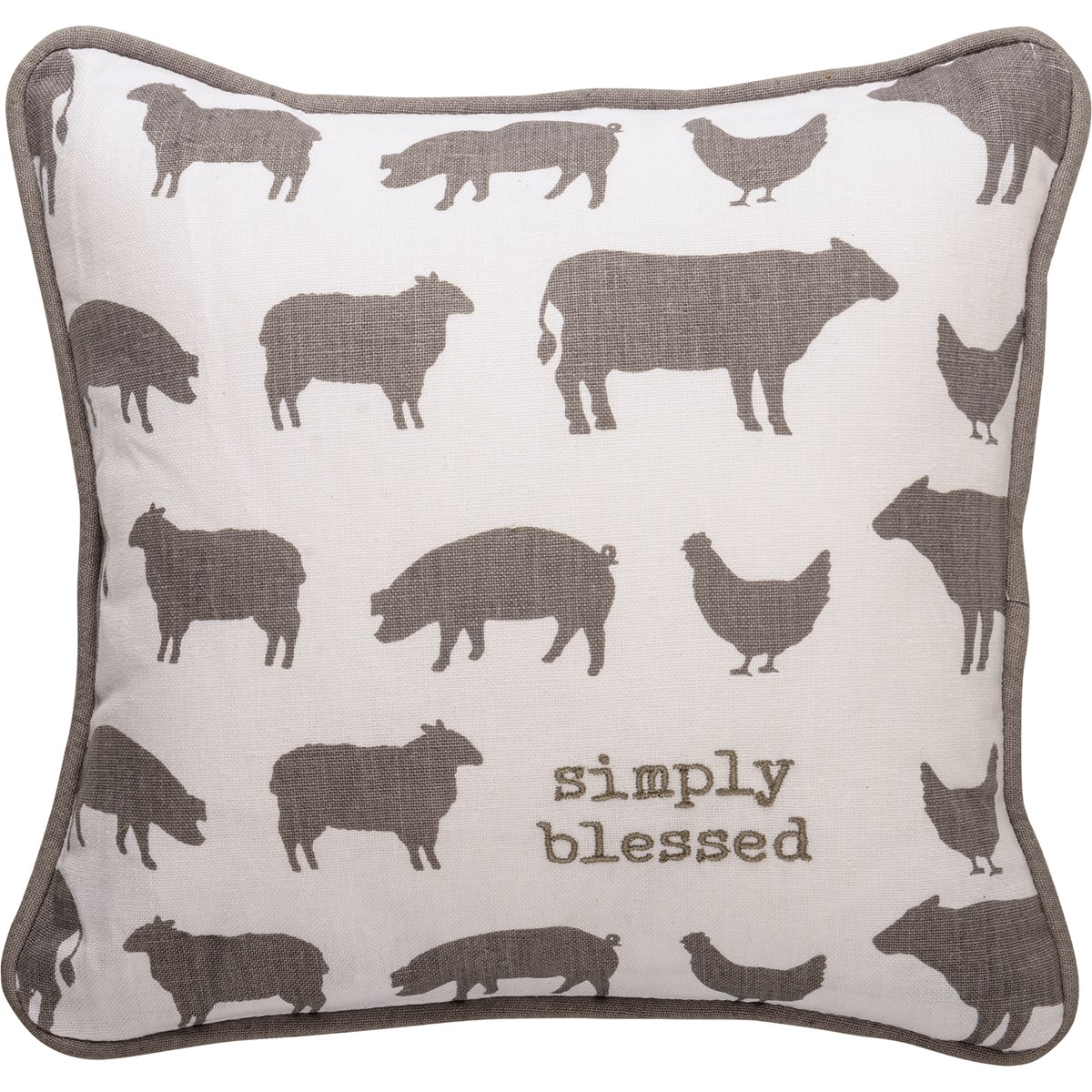 Simply Blessed Pillow - Cotton, Linen, Zipper