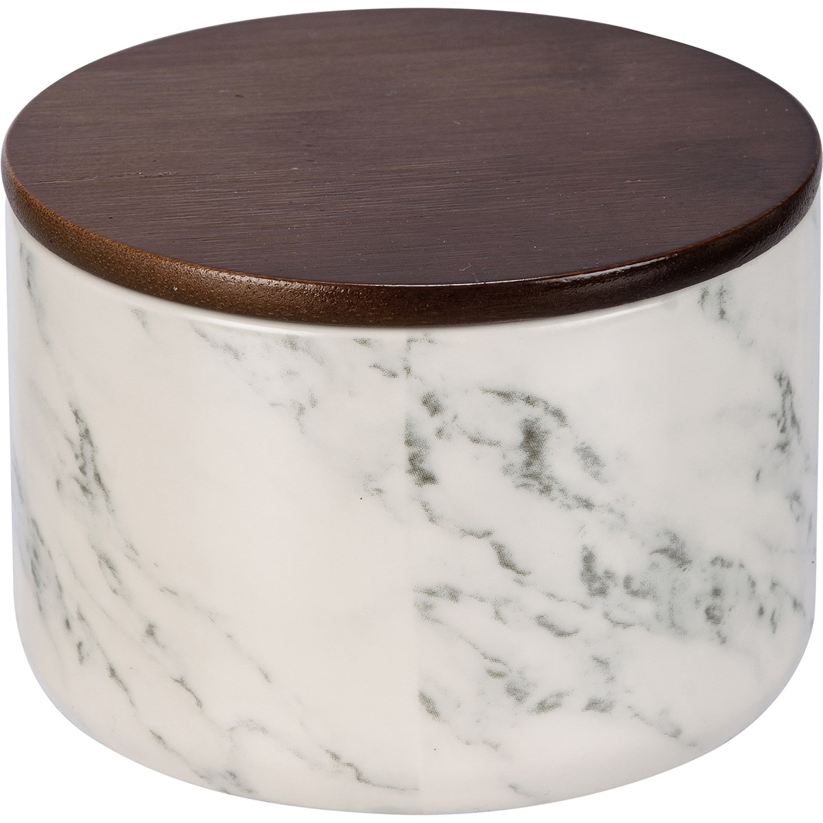 Marbled Canister - Stoneware, Wood