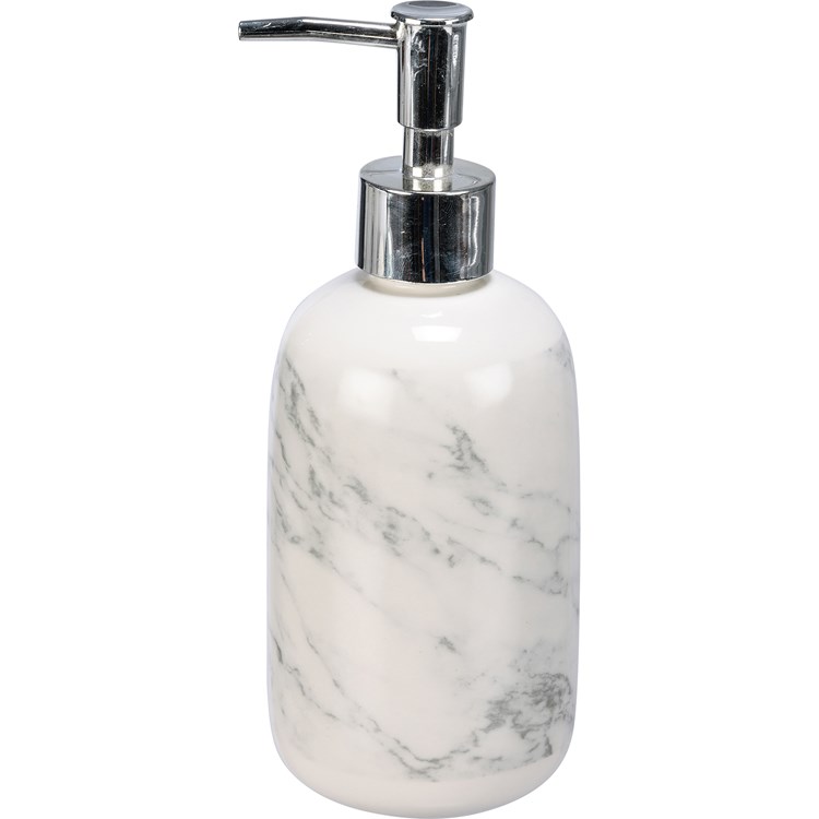 Marbled Soap Dispenser - Stoneware, Plastic