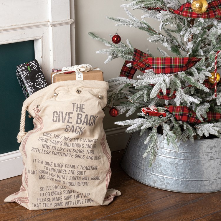 The Give Back Sack Merry Christmas Santa Sack | Primitives By Kathy