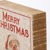 Merry Christmas Vintage Block Sign - Wood, Paper