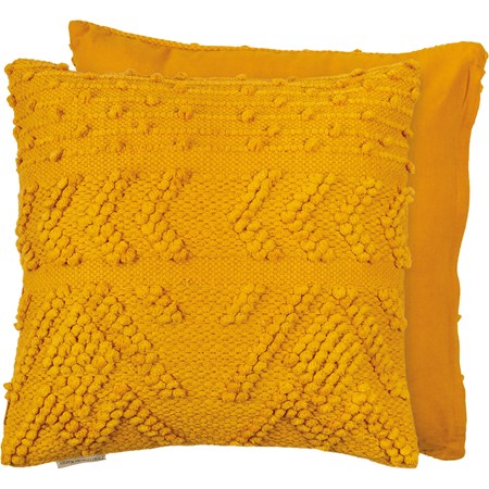 Pillow - Saffron Geo - 16" x 16" - Cotton, Zipper