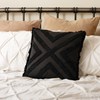 Black Fringe Pillow - Cotton, Zipper
