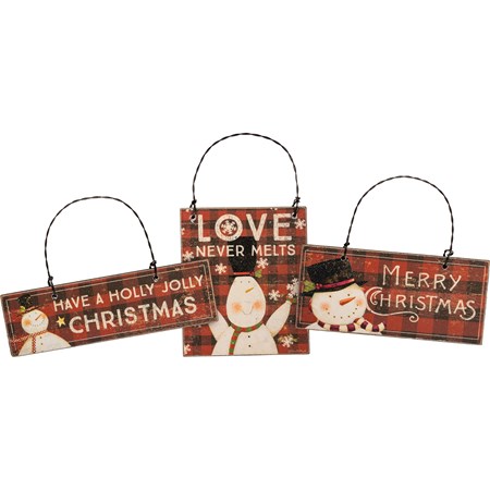 Love Never Melts Ornament Set - Wood, Paper, Wire