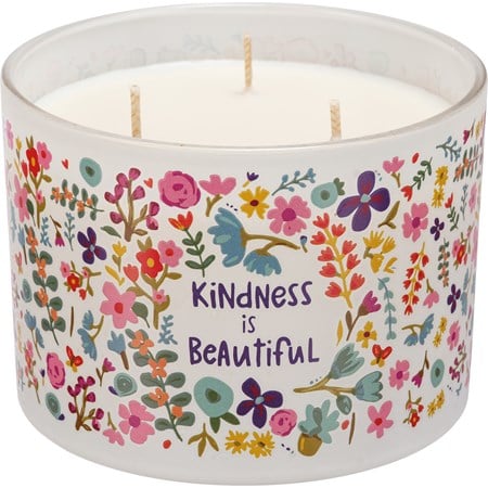 Jar Candle - Kindness Is Beautiful - 14 oz., 4.50" Diameter x 3.25" - Soy Wax, Glass, Cotton