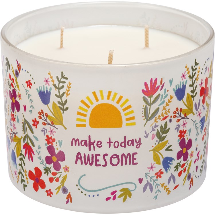 Jar Candle - Make Today Awesome - 14 oz., 4.50" Diameter x 3.25" - Soy Wax, Glass, Cotton