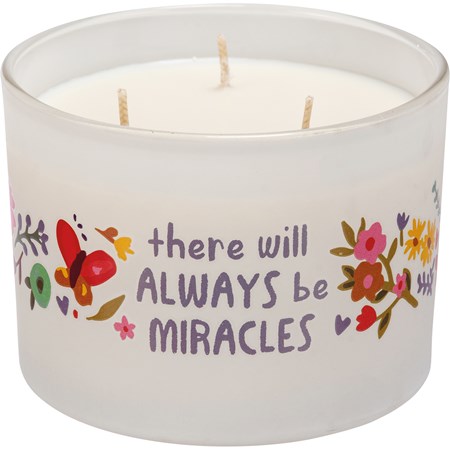 Jar Candle - There Will Always Be Miracles - 14 oz., 4.50" Diameter x 3.25" - Soy Wax, Glass, Cotton