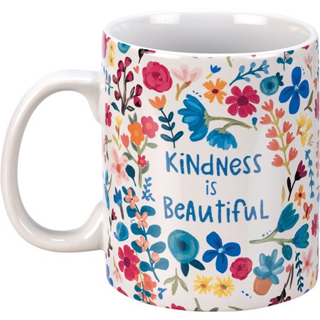 Mug - Kindness Is Beautiful - 20 oz,  5.25" x 3.50" x 4.50" - Stoneware