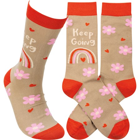 Socks - Keep Going - One Size Fits Most - Cotton, Nylon, Spandex