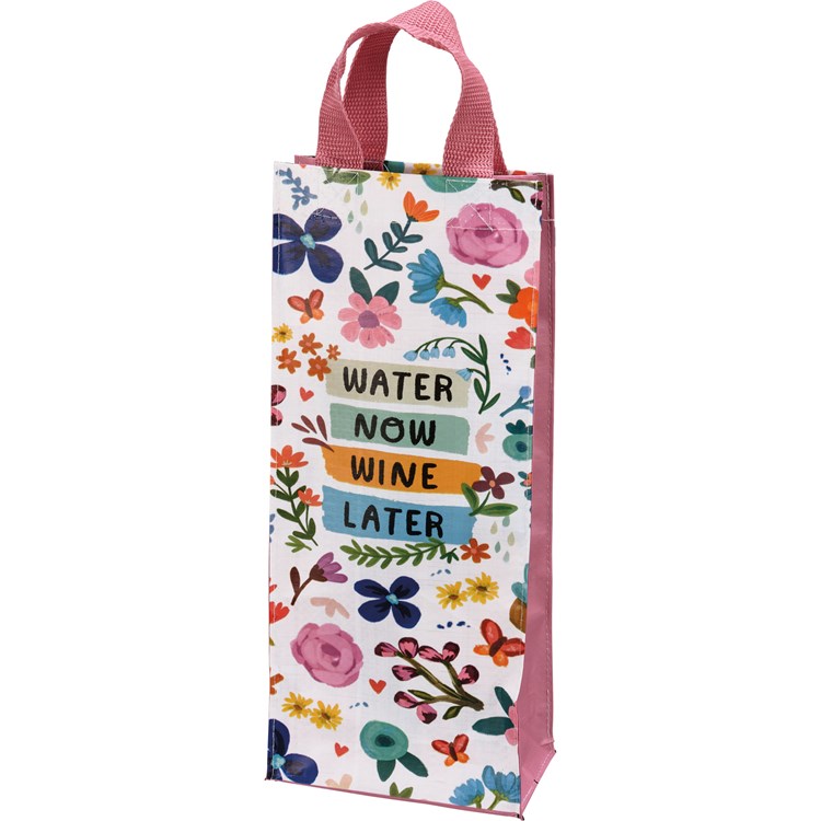 Water Now Wine Later Wine Tote - Post-Consumer Material, Nylon