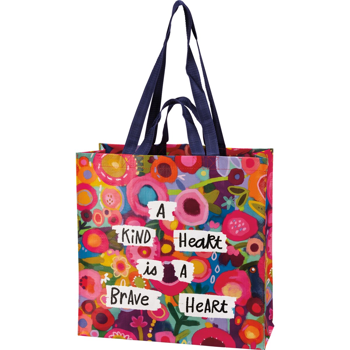 A Kind Heart Is A Brave Heart Market Tote - Post-Consumer Material, Nylon