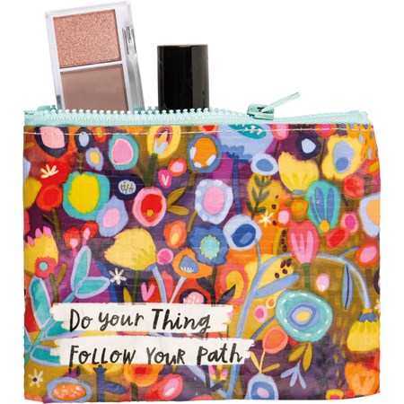 Zipper Wallet - Do Your Thing Follow Your Path - 5.25" x 4.25" - Post-Consumer Material, Plastic, Metal