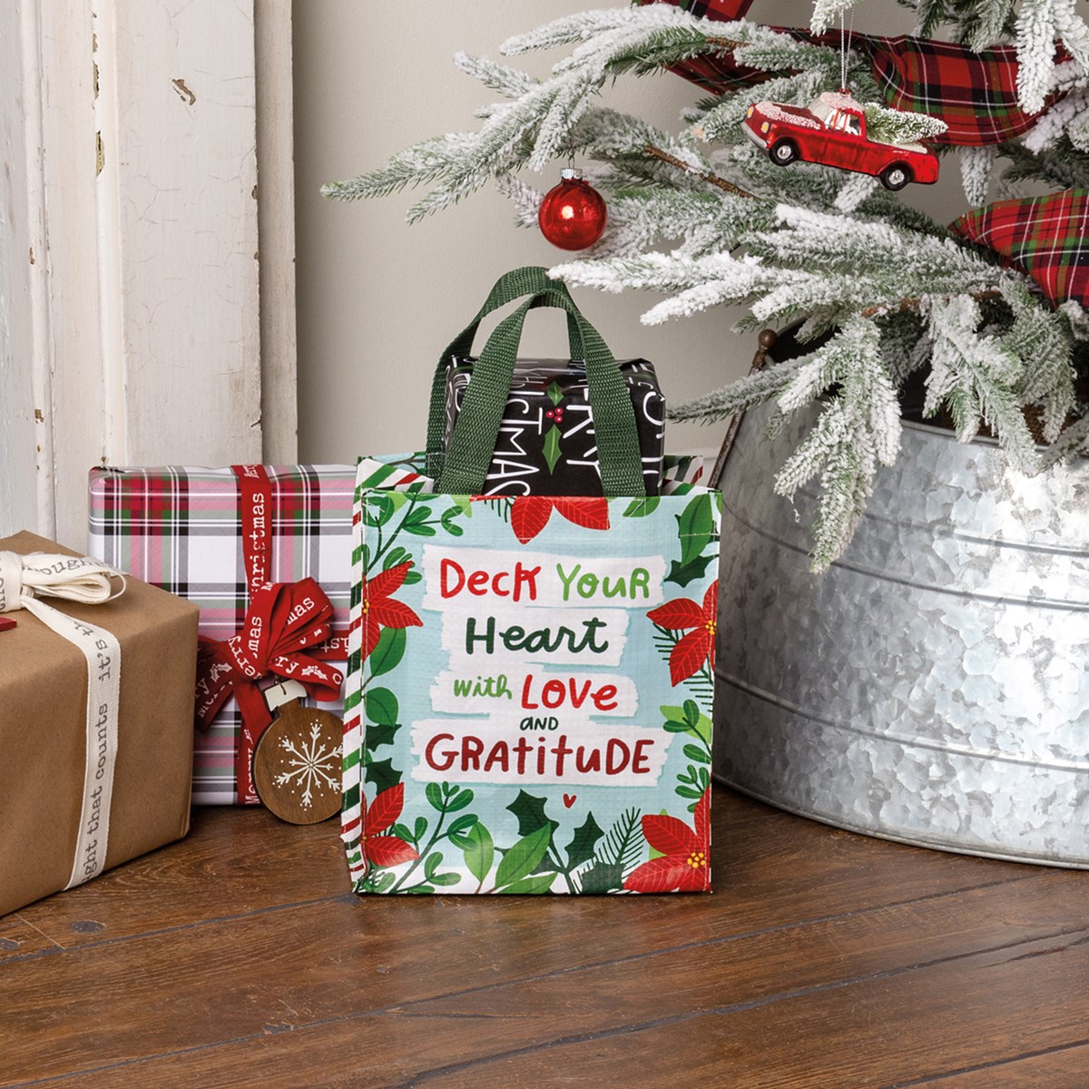 Deck Your Heart With Love & Gratitude Daily Tote - Post-Consumer Material, Nylon