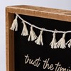 Inset Box Sign - Trust The Timing Of Your Life - 8" x 6" x 1.75" - Wood, Cotton