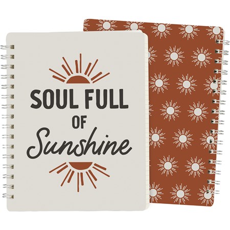 Spiral Notebook - Soul Full Of Sunshine - 5.75" x 7.50" x 0.50" - Paper, Metal