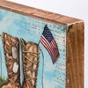 Soldier's Boots Block Sign - Wood