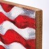 Waving Flag Box Sign - Wood