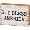 Block Sign - God Bless America - 4" x 2.75" x 1" - Wood