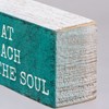 A Day At The Beach Restores The Soul Block Sign - Wood