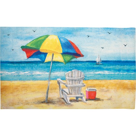 Rug - Beach Chair - 34" x 20" - Polyester, PVC skid-resistant backing