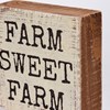 Farm Sweet Farm Block Sign - Wood