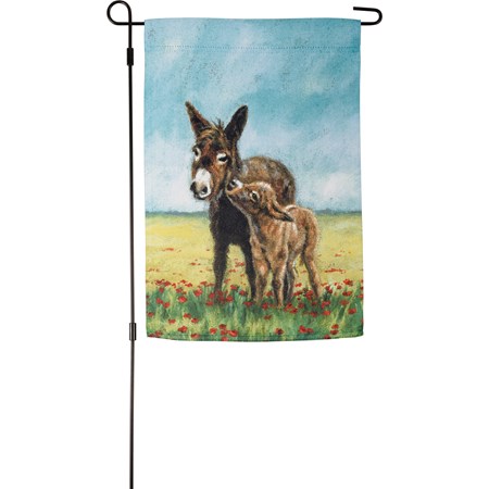Garden Flag - Donkeys - 12" x 18" - Polyester