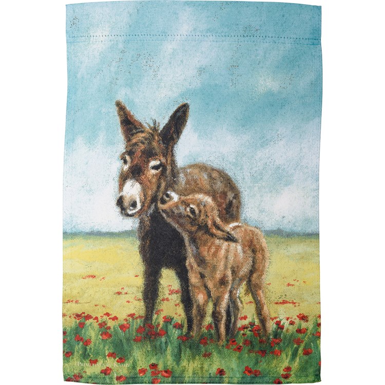 Donkeys Garden Flag - Polyester