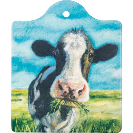 Trivet - Cow With A Mouthful - 6.50" x 7.75" - Stone