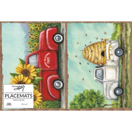 Paper Placemat Pad - Trucks - 17.50" x 12" - Paper