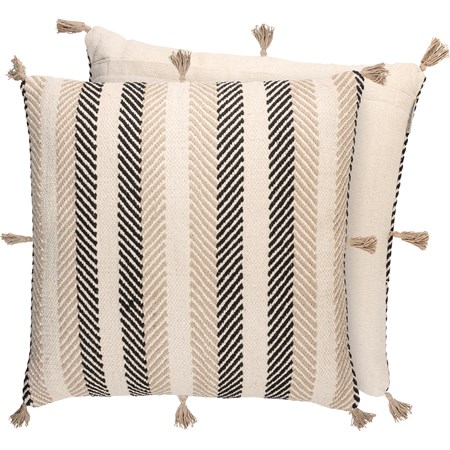Pillow - Multi Stripes - 20" x 20" - Cotton, Zipper