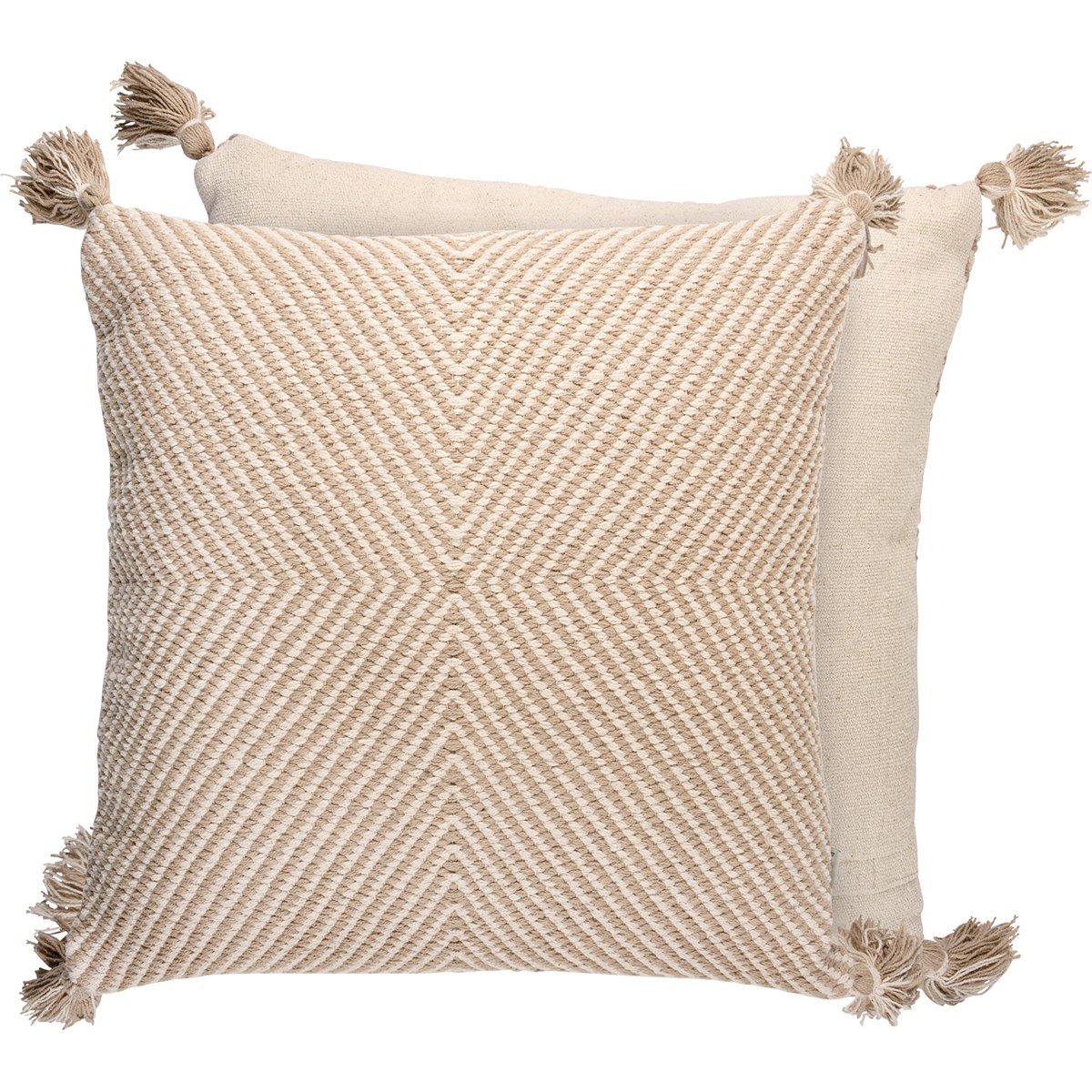 Tan Geo Pillow - Cotton, Zipper
