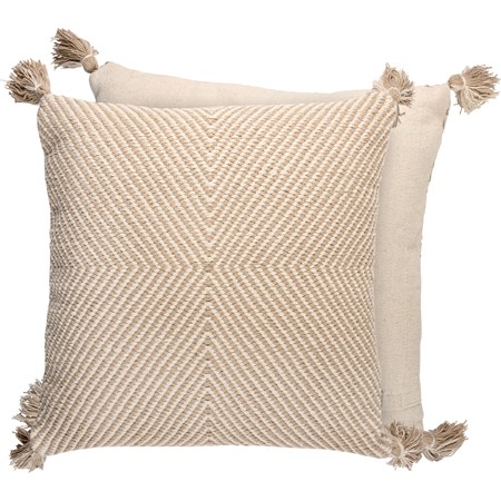 Pillow - Tan Geo - 20" x 20" - Cotton, Zipper