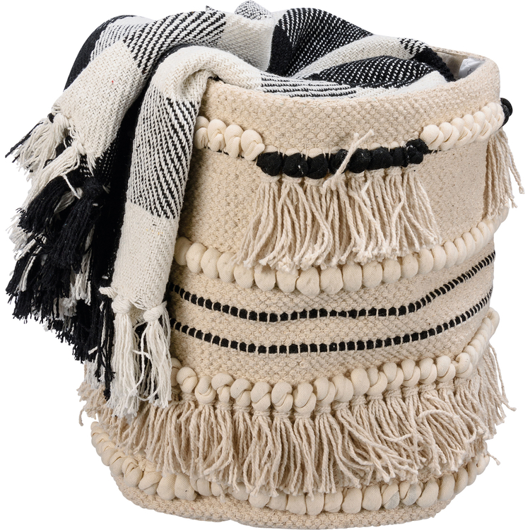 Black Tassels Bin - Cotton