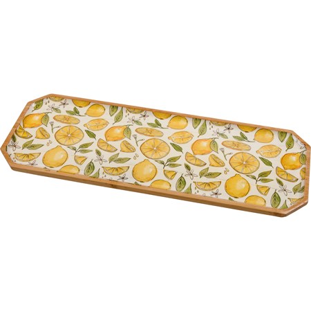 Platter - Lots Of Lemons - 15.75" x 6" x 2" - Wood