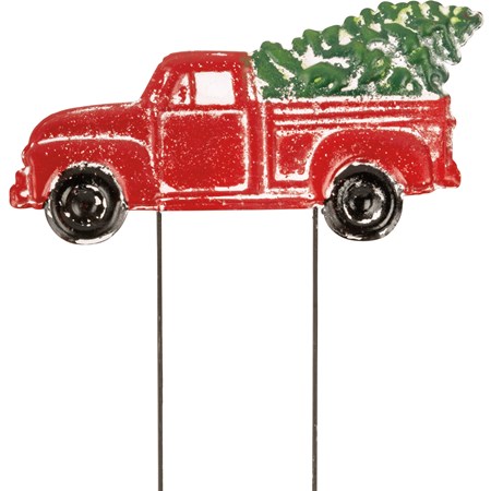 Truck With Tree Stake - Metal