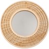 Mirror Med - Waffle Weave - 18" Diameter x 0.75" - Rattan, Mirror
