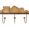 Hook Board - Houses - 14.25" x 9" x 4" - Wood, Metal