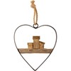 Ornament - Beach Heart - 6" x 6.50" x 0.50" - Wood, Metal, Jute