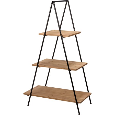 Tray - Three Tiered Ladder - 31.50" x 53" x 17" - Metal, Wood