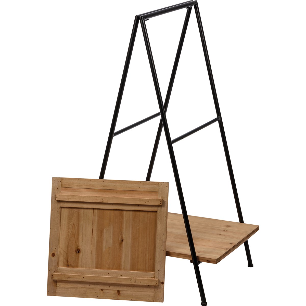 Two Tiered Wood Ladder Tray - Metal, Wood