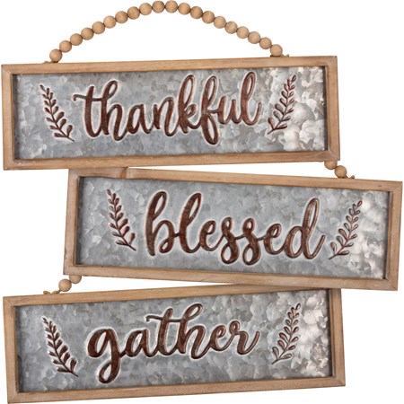 Thankful Blessed Gather Wall Decor Set - Metal, Wood