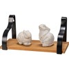 Shelf Set - Bracketed - 17" x 4.25" x 4", 13" x 4.25" x 4". 9" x 4.25" x 4" - Wood, Metal