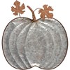 Tray Set - Galvanized Pumpkins - 13.75" x 12" x 1.50", 12.25" x 11.25" x 1.25", 10.75" x 10.50" x 1.25" - Metal