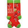 Socks - Here For The Boos - One Size Fits Most - Cotton, Nylon, Spandex