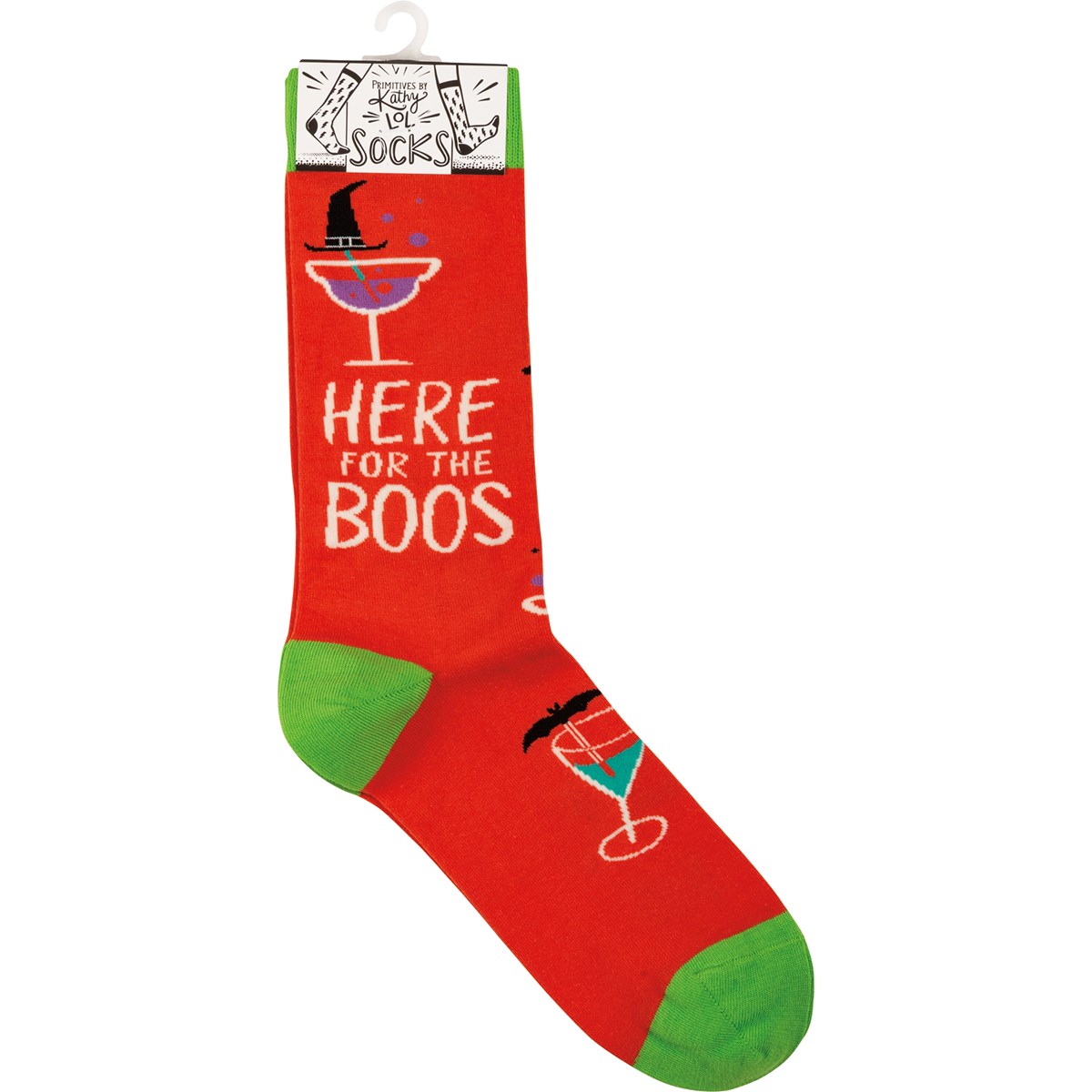Socks - Here For The Boos - One Size Fits Most - Cotton, Nylon, Spandex