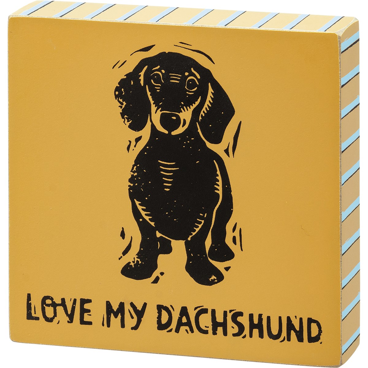 Love My Dachshund Block Sign - Wood