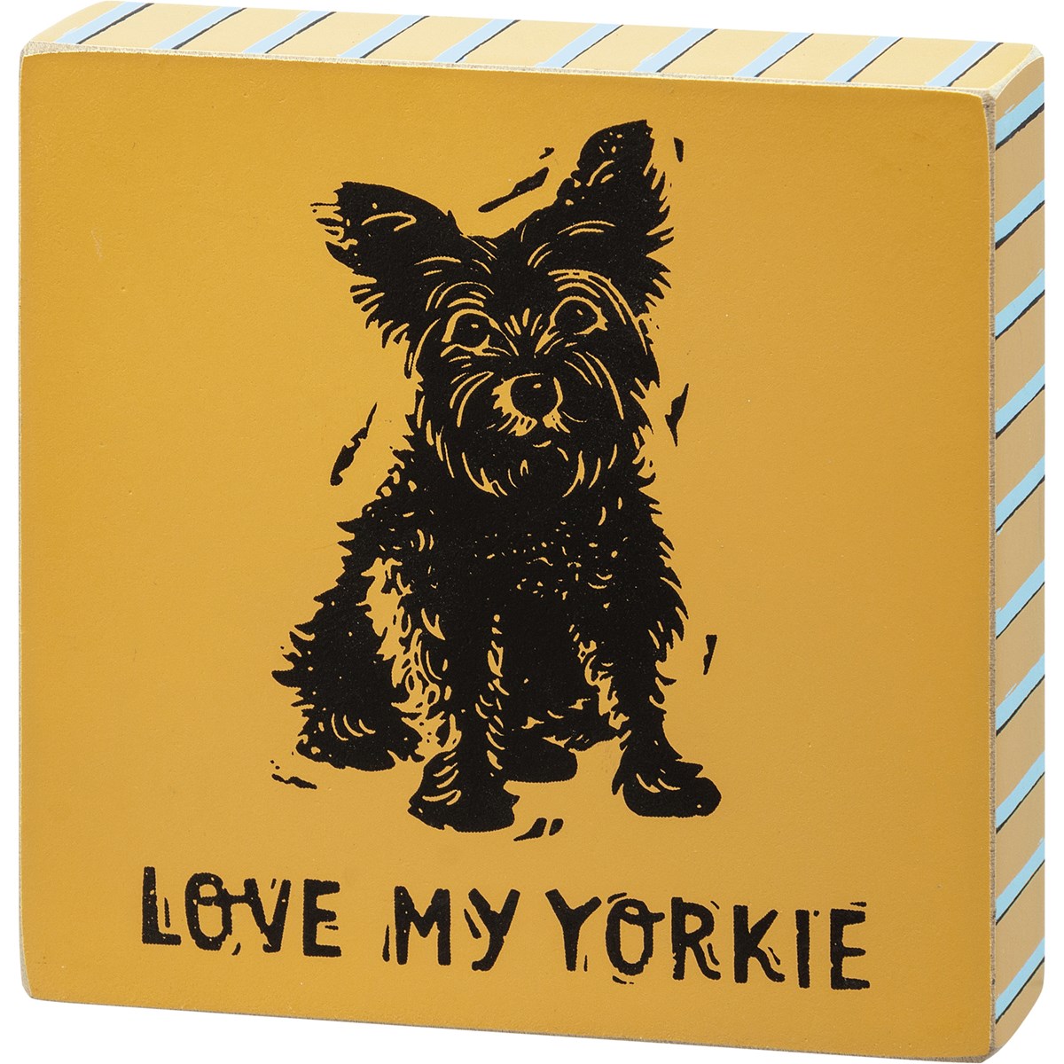 Love My Yorkie Block Sign - Wood